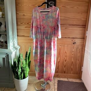 Nuggles Dress Tie Dye Pink Fluorescent